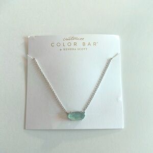 Color Bar Necklace March Birthstone Illusion Color Stone